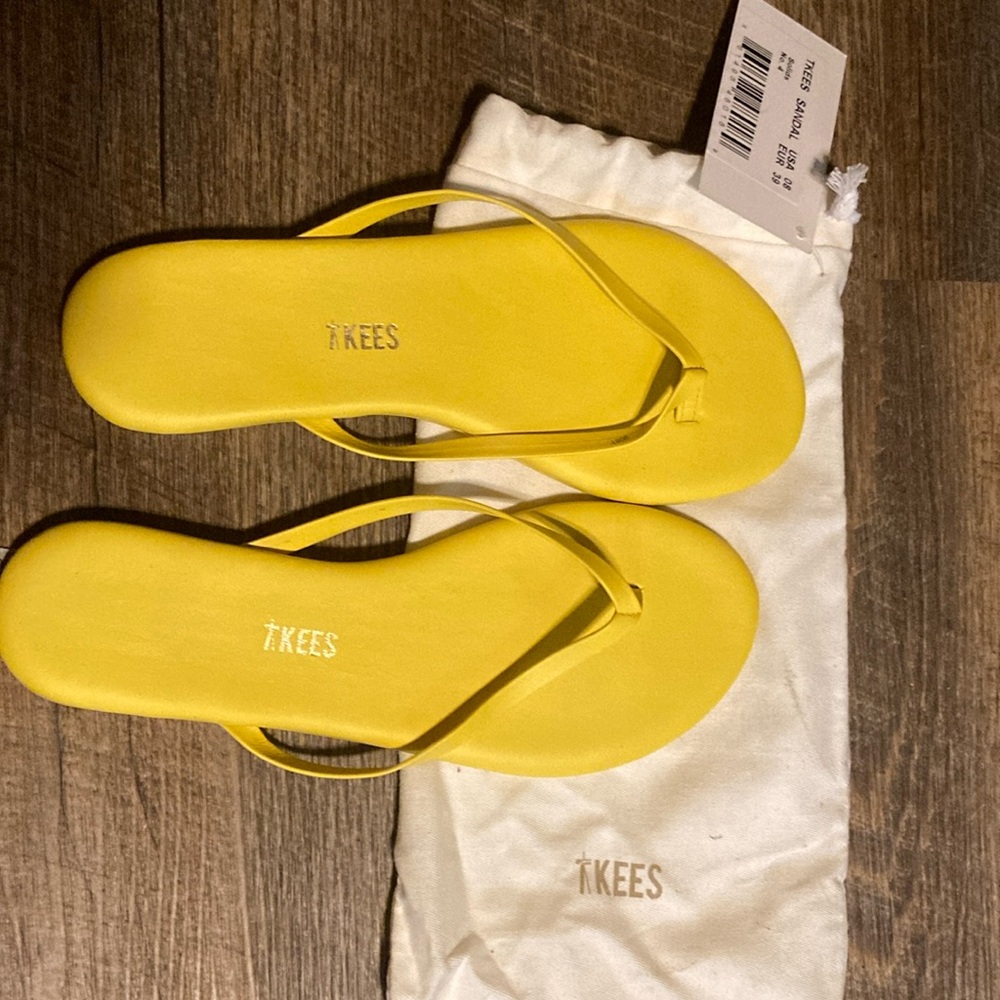 TKEES Yellow flip flops/ New with tags